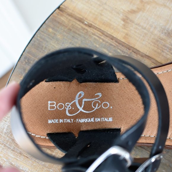 NEW! BOS. & CO Mid Top Black Sandal Shoes ITALIAN - Picture 6 of 8
